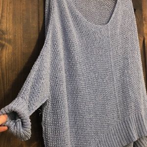 Slouchy blue sweater.
